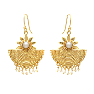 Fournisseur de l'Inde Boucles d'oreilles créoles en perles plaquées or 18 carats Boucles d'oreilles en gros à bas prix pour cadeau - Product Image 1
