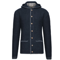 Pull cardigan en tricot jacquard à manches longues et à capuche pour homme