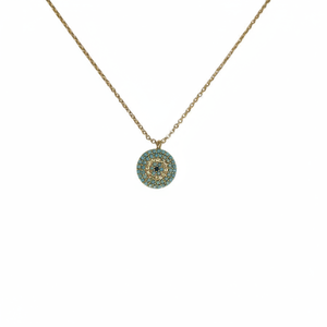 Collier à pendentif en métal doré design mauvais œil - Product Image 2