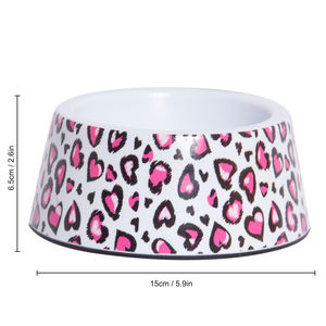Manufactory Made Alta Qualidade Fácil Limpeza Leopardo Bonito Pet Alimentador Melamina <span class=keywords><strong>Dog</strong></span> Food Bowl Padrões Personalizáveis - Product Image 5