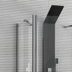 Kamalu K2800AS2 moderna cabina doccia senza cornice a tre lati porta incernierata 90x70x90 per hotel bagno ville telaio inox - Product Image 3