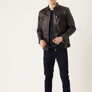 High Quality FASAM INTERNATIONAL <b>Men's</b> PU Leather <b>Jackets</b> <b>Long</b> Sleeves Zipper Pockets HIGH STREET Style for Winter Wearing - Product Image 4