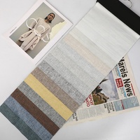 Vente en gros de tissu de rideau occultant 100% polyester respirant 3 passages en lin enduit style uni 100% rouleau de techniques de tissage occultant