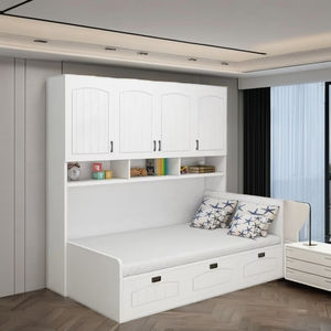 ชุดห้องนอนปรับแต่งได้ทันสมัยพร้อมตู้<span class=keywords><strong>เสื้อผ้า</strong></span>เสื่อตาตามิแบบบูรณาการและตู้หนังสือประหยัดพื้นที่เตียงไม้เอ็มดีเอฟอพาร์ทเมนต์ขนาดเล็กสำหรับเด็ก - Product Image 5