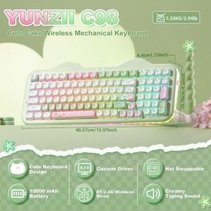 OEM ODM C98 Niedliche Kabellose Mechanische Tastatur Grüner Mao Candy Switch Cake-Tastatur 99 Tasten mit Nummernblock MOA Keycaps BT5024GUS - Product Image 2