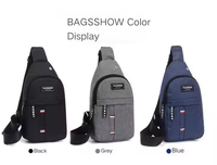 Boce Custom Logo Oortelefoon Gat Waterdichte Sport Schouder Sling Crossbody Mannen Borst Tas Heren Sling Bag