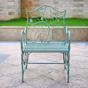 (Saldi di Liquidazione) Set Moderno e Semplice di Tavolo e Sedie in Ferro con Motivo a Foglie, Tavolo Rettangolare per Cortile, Balcone, <span class=keywords><strong>Giardino</strong></span>, Singolo o Doppio - Product Image 6