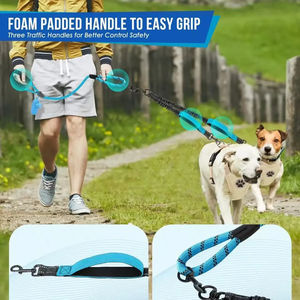 Guinzaglio per cani di lusso riflettente senza groviglio 360 girevole comodo ammortizzante <span class=keywords><strong>Bungee</strong></span> piombo a sgancio rapido durevole - Product Image 3