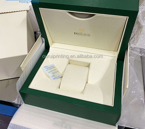 Boîte d'emballage de montre en cuir haut de gamme, étui de luxe OEM, coffret <span class=keywords><strong>cadeau</strong></span> <span class=keywords><strong>original</strong></span> pour homme avec sac fourre-tout vert ondulé - Product Image 2