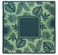 Tapis de Mahjong Gaylord Tropical Monstera Pattern de 33 pouces, antidérapant, silencieux, pour jeux de table