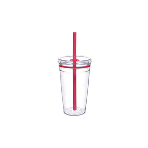 Hot Selling 450ml Ein schicht iger Tritan Stroh becher Neue Tasse für Milch tee und Kaffee Mehrfarbiger Candy Straw Water Cup - Product Image 1
