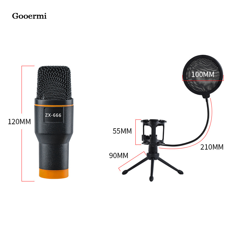 Gooermi ZX666-3.5 Condenser Mic - High Quality Gaming Microphone