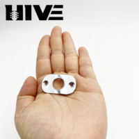 Plaque de sortie de guitare ovale chromée HIVE avec vis, plaque de montage jack 1/4 pouce pour remplacement de guitare électrique/basse