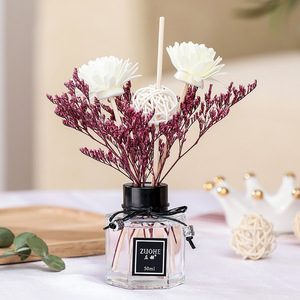 Diffuseur de roseaux de luxe décoratif, aromathérapie, huile essentielle, parfum, bouteille en verre cristal - Product Image 4