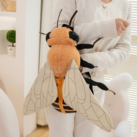 Sac à dos en peluche insecte coccinelle dessin animé drôle et créatif, marron et vert, vente en gros