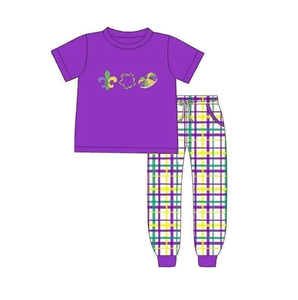 Tenue de Mardi Gras pour filles en spandex/polyester écologique personnalisée, plusieurs styles, manches courtes, ensemble de vêtements de fête pour enfants - Product Image 5