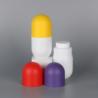 Bouteille en plastique portable à large ouverture en forme de capsule pour vitamines et probiotiques, très vendue