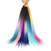 Tresses synthétiques colorées sénégalaises, tresses de 24 pouces, Extensions capillaires brunes ombrées, vente en gros, 30 brins par paquet