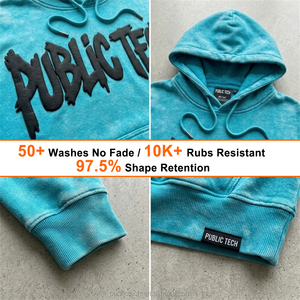 Sudadera con Capucha Personalizada de Marca Privada, Estilo Vintage, Lavado Ácido, OEM, Streetwear, Impresión 3D Puff, Sudadera Extra Grande para Hombre - Product Image 2