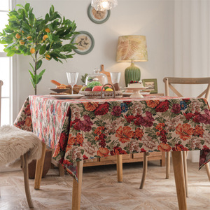 Mantel Americano Retro Jacquard con Diseño <span class=keywords><strong>de</strong></span> Flecos <span class=keywords><strong>de</strong></span> Poliéster para <span class=keywords><strong>Mesa</strong></span> <span class=keywords><strong>de</strong></span> Comedor Rectangular, Decoración del Hogar, Estilo Pintura al Óleo - Product Image 4