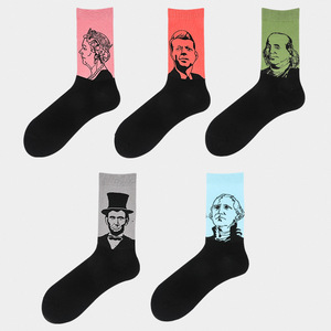 Calcetines de Verano con Diseño de Pintura al Óleo para Hombre y Mujer, Estilo Europeo-Americano Creativo, Modernos, de Algodón hasta la Pantorrilla - Product Image 3