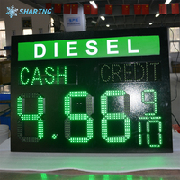 Écran d'affichage des prix LED étanche pour stations-service, panneau de prix du carburant LED 8.88, panneau de prix du diesel LED standard.