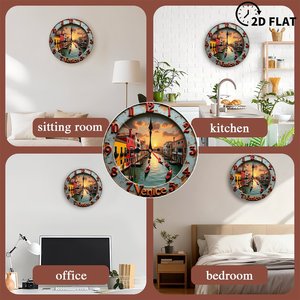 Round Wooden Wall <b>Clock</b> 25x25cm <b>Silent</b> Non Ticking Indoor Decor For Hotel Room - Product Image 3