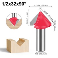 1/2 pouces 12mm tige 90 120 degrés V rainure Bits travail du bois routeur Machine fraise charpentier gravure sculpture outils