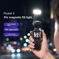 Lumière vidéo LED magnétique pour DJI Osmo Pocket 4 4p Gimbal 180 °   Mini Lampe Rotative pour Vlog, Accessoire Portable pour Appareil Photo
