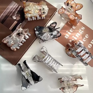 Pinces à cheveux en forme de chien, pinces à cheveux mignonnes pour cheveux courts et longs, pinces à cheveux en acétate de cellulose pour femmes, filles et amoureux des chiens - Product Image 1