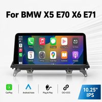 Lecteur GPS à écran tactile sans fil CarPlay & Android Auto pour BMW X5 E70/X6 E71 avec support de tableau de bord et système d'exploitation Linux