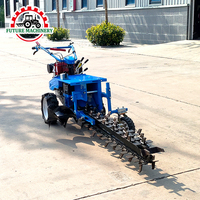 Zanjadora manual de cadena para agricultura, para plantar árboles frutales en terrenos agrícolas, excavadora subterránea, zanjadora de arrastre manual