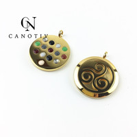 Pendentifs magnétiques nano-énergétiques tendance pour colliers, colliers bio-énergétiques japonais en acier titane doré