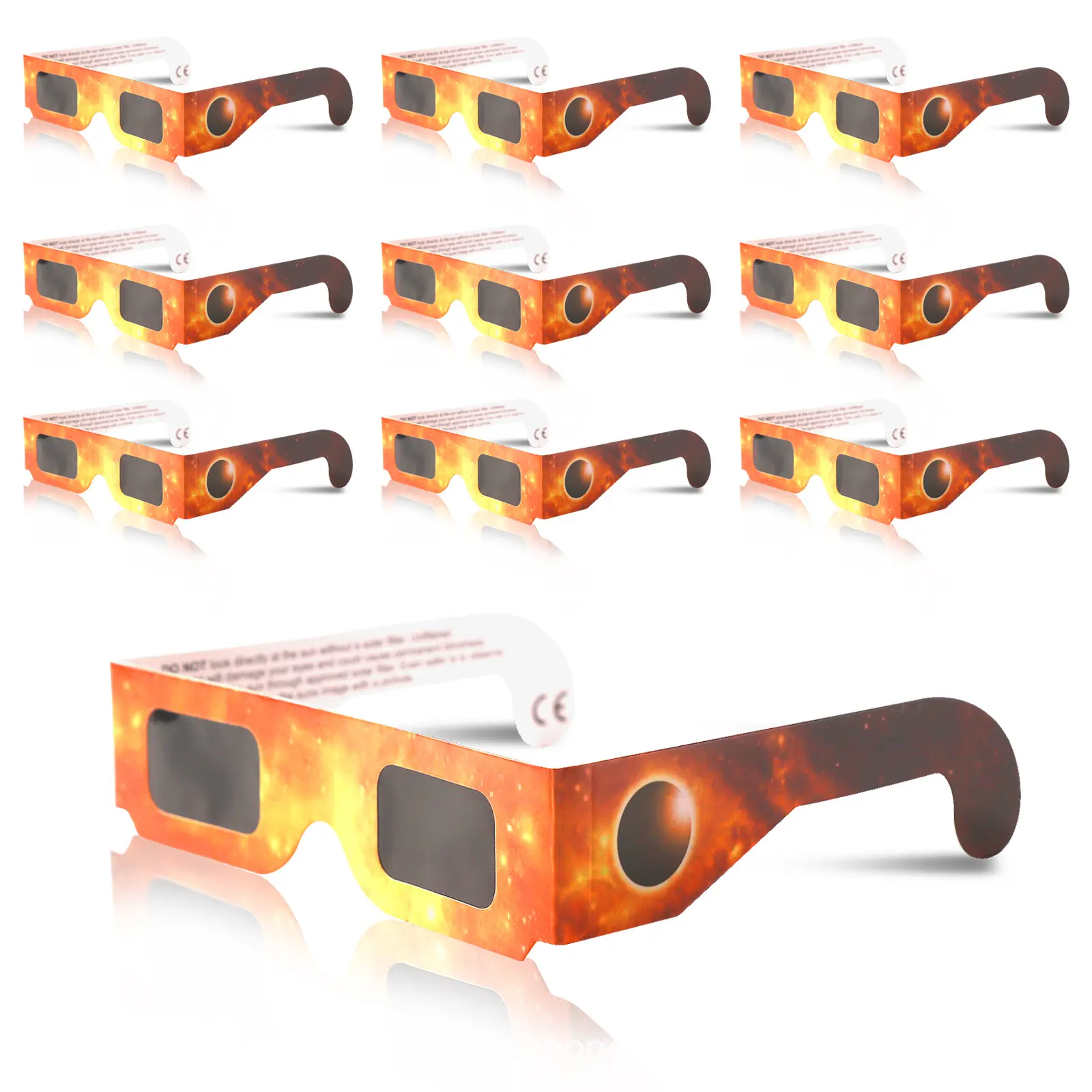 Vente en gros de lunettes Eclipse 2024 Lunettes Eclipse solaire Design personnalisé Lunettes en papier pour l'observation des Eclipse solaires