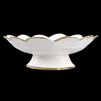 Assiette de service en porcelaine, assiette à fruits en céramique, bol à fruits, assiette à dessert avec bordure en or 1 pièce