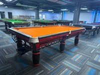 Precio barato juegos para adultos tamaño estándar 9 pies 40mm pizarra superior chino negro 8 Juego de Pelota mesa de billar para la venta