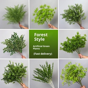 Plantas Verdes Artificiales al por Mayor, Hojas de Follaje para Decoración de Bodas, Fondo de Pared de Flores DIY, Decoración para Eventos en el Hogar - Product Image 2