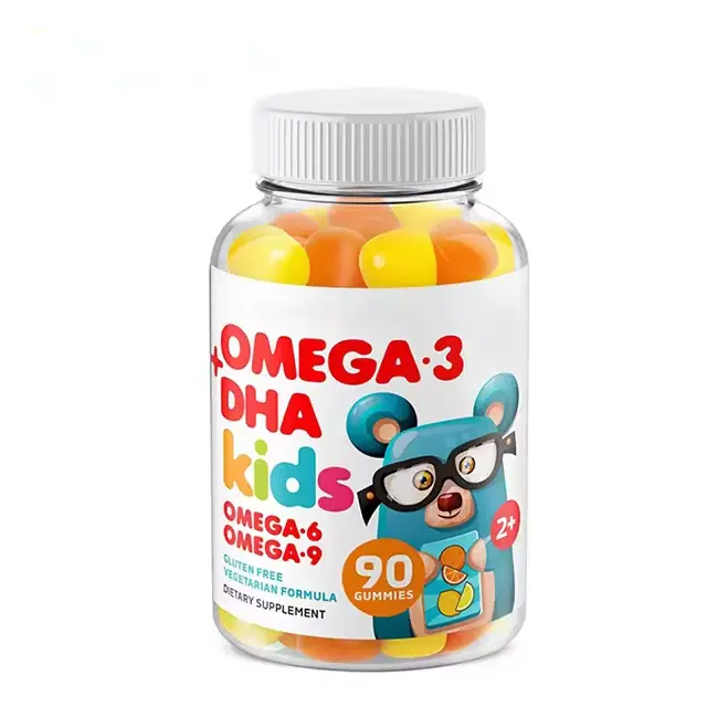 أكياس علكة أوميجا 3 من شركة Biocaro OEM بعلامة خاصة للأطفال مع أكياس أوميجا 3 وDHA لتعزيز خيال الأطفال والتعبئة على قلوب الأطفال ودعم الرؤية