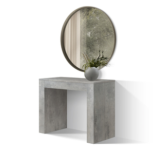 Mesa Consola Jos, Acabado en Melamina Gris Cemento, para Uso Interior - Product Image 1