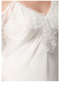 Nueva Llegada, Camisón de Satén con Cuello en V para Mujer, Talla Grande, con Ribete de Encaje, Ropa de Dormir Sexy, Ropa de Casa para Mujer - Product Image 2