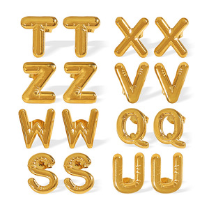 Pendientes de Moda con Letras del Alfabeto, 26 Letras, Aleación de Zinc Dorada, Unisex, Joyería para Regalo - Product Image 5