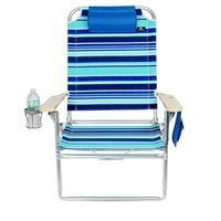 Chaise pliante portable en tissu Oxford à prix de gros pour la plage et le camping, avec porte-gobelet et pochette de rangement
