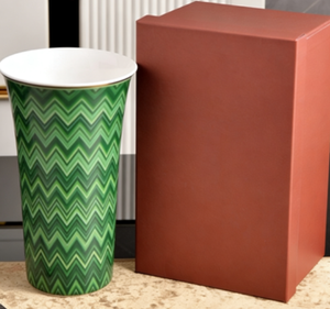 แจกันเซรามิกทรงยุโรปลายซิกแซกแบบเรโทร ชุดของขวัญอีสเตอร์ ของที่ระลึก - Product Image 4