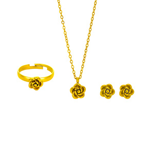 Luxe O-Shape Rose Fleur Ins Grande Roue Pendentif Collier pour Femmes Élégant En Acier Inoxydable Mode Pendentif Colliers - Product Image 2