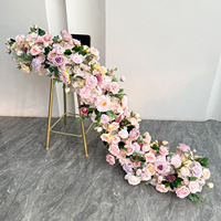 200*40 Guirlande florale longue transfrontalière pour décoration de mariage, table de réception, réunion, roses artificielles en soie réalistes, pour fenêtre, mur, Noël élégant