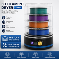 Séchoir à résine plastique 3 et 4 plateaux pour filament d'imprimante 3D, boîte de séchage intelligente à contrôle d'humidité
