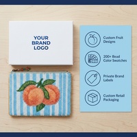 Dompet Koin Kecil Manik-Manik Cherry Merah Grosir Pabrik, Dompet Buah Buatan Tangan dengan Ritsleting, Manik-Manik Biji untuk DIY, Grosir