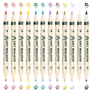 ปากกามาร์คเกอร์อะคริลิค 36 สี หัวคู่ ซ้อนกันได้ ปลอดสารพิษ หมึกแห้งเร็ว สำหรับงานกราฟฟิตี วาดภาพบนผ้าใบ ไม้ งาน DIY - Product Image 2