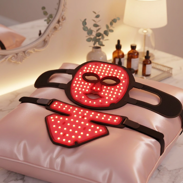 Top Pick Medical Silicone LED Facial Mask Red&Infrared Light Therapy for Face Treatment Pain Relief Facial Beauty Care Home Use