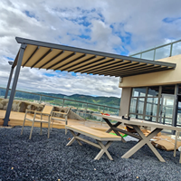Pergola rétractable en aluminium - Couverture de terrasse résistante aux intempéries avec commande intelligente